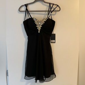 La Femme short strapless dress cocktail style 19431 black size 0
